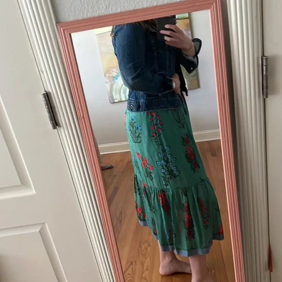 THML Magdalena Green Floral Print Midi Dress small - Picture 3 of 16